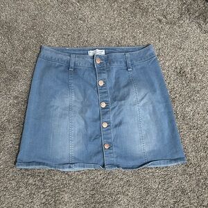 Celebrity Pink Denim Button-Front Mini Skirt